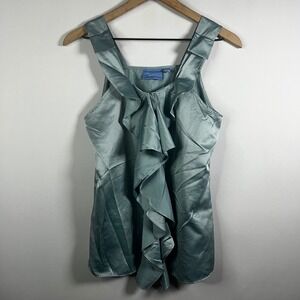 Simply Vera Vera Wang Blouse Women Small Blue Sleeveless Textured Tank Top Chic